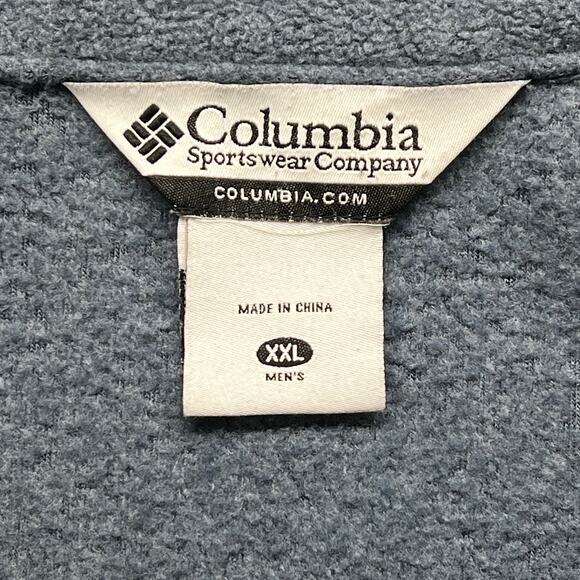 Columbia Polyester Viscose Blue-Gray Solid Long Sleeve Fleece Jacket Mens XXL - Picture 3 of 5
